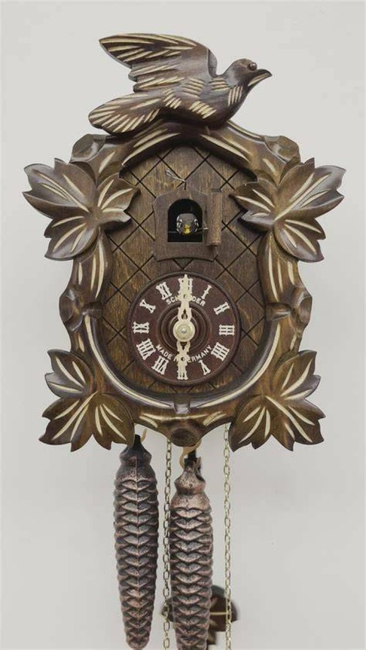 Anton Schneider 1Day Bird and Painted Leaves Cuckoo Clock 90/10E
