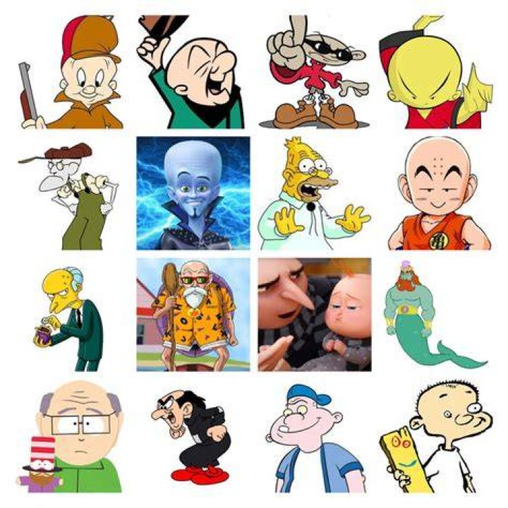 Bald man cartoon character with mustache Vector Image