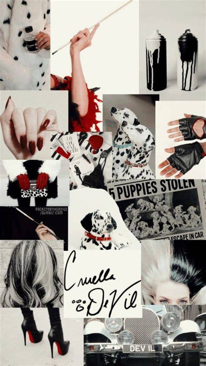 Cruella Deville Cruella, Disney collage, Disney movie scenes