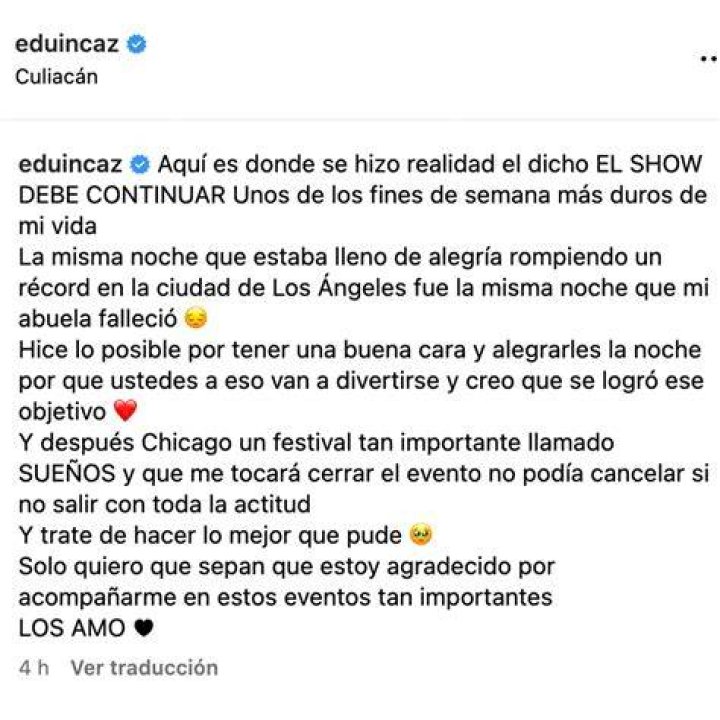 Eduin Caz deja esperanzador mensaje antes de ser anestesiado para