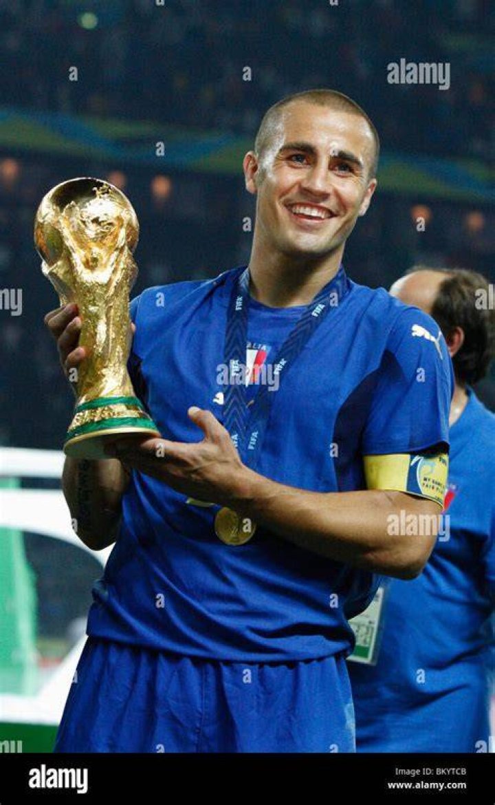 Fabio cannavaro world cup trophy hires stock photography and images