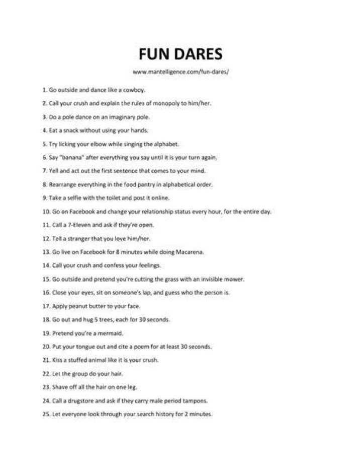Fun Dares to Excite Your Friends 38 Really Good Challenges