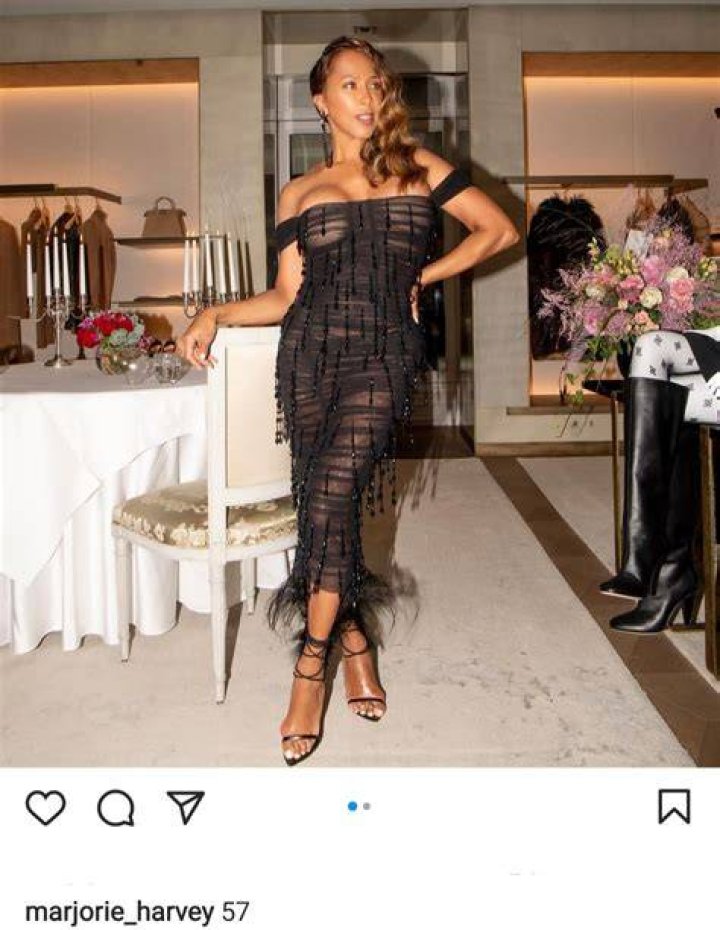 Marjorie Harvey puts her boobs on display as she wears seethrough
