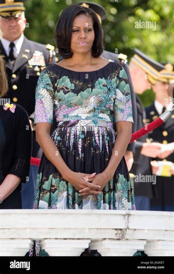 Michelle attends a ceremony in memory of her exhusband, former