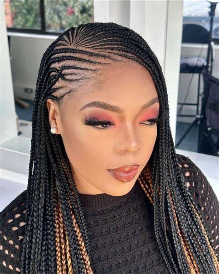 Modern design for cornrows hairstyle, Box braids Fulani Braids