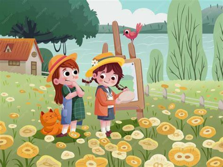 Premium Photo Cartoon illustration of a couple in love