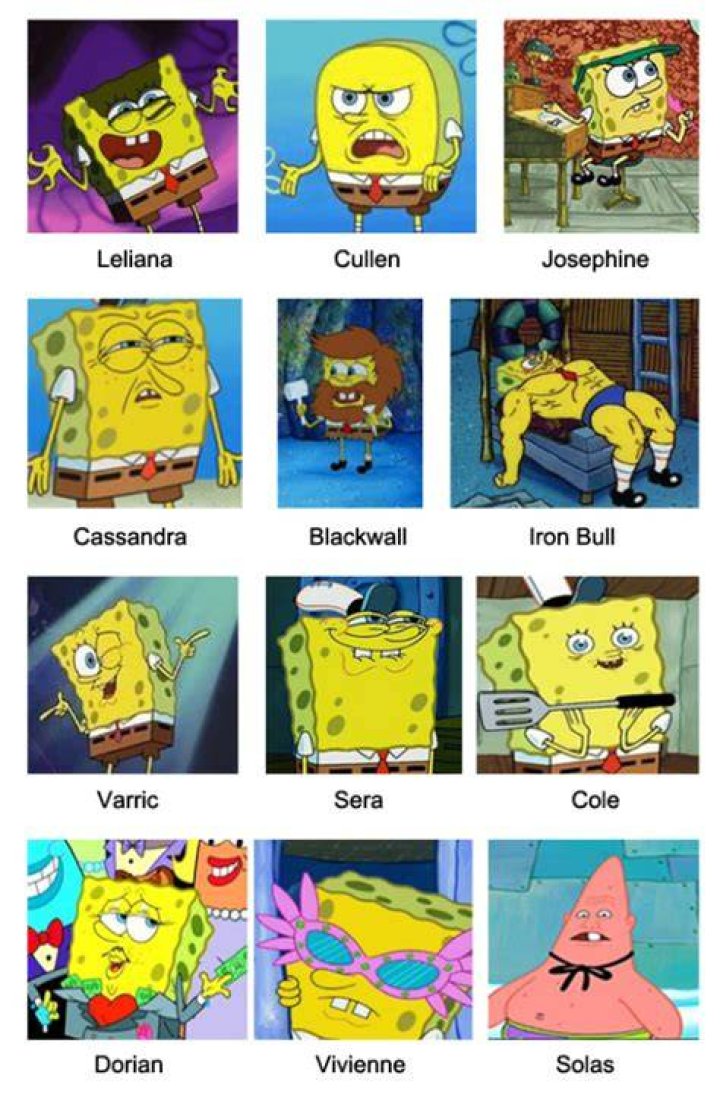 spongebob dragon age SpongeBob Comparison Charts Know Your Meme