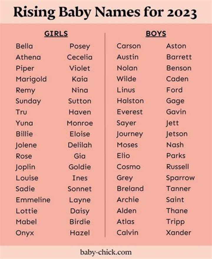The Hottest Baby Names for 2023 Baby Chick