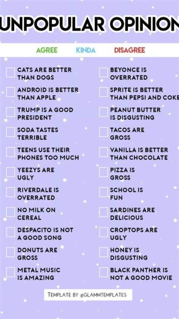 unpopular opinions Unpopular opinion, Fill the jars template, Boredom
